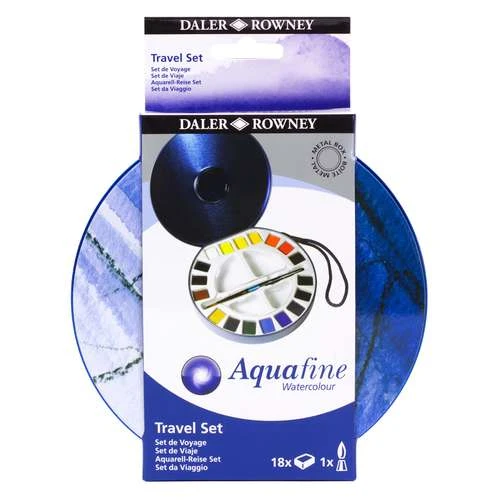DALER-ROWNEY | Aquafine Watercolour Travel Set — 18 HALF PANS 2 DALER-ROWNEY | Aquafine Watercolour Travel Set — 18 HALF PANS - Image 2