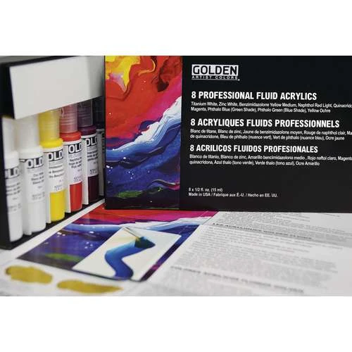 GOLDEN® | FLUID Acrylic Paint — Set Of 8 1 GOLDEN® | FLUID Acrylic Paint — Set Of 8