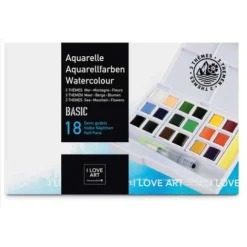 I LOVE ART | Watercolour Themed Set โ 18 Pans