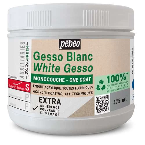 Pebeo Pébéo Studio Green Extra, White Acrylic Gesso 2 Pebeo Pébéo Studio Green Extra, White Acrylic Gesso - Image 2