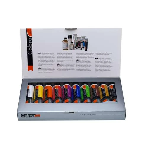 Royal Talens Cobra 10-Tube Water Mixable Oil Colour Set 1 Royal Talens Cobra 10-Tube Water Mixable Oil Colour Set