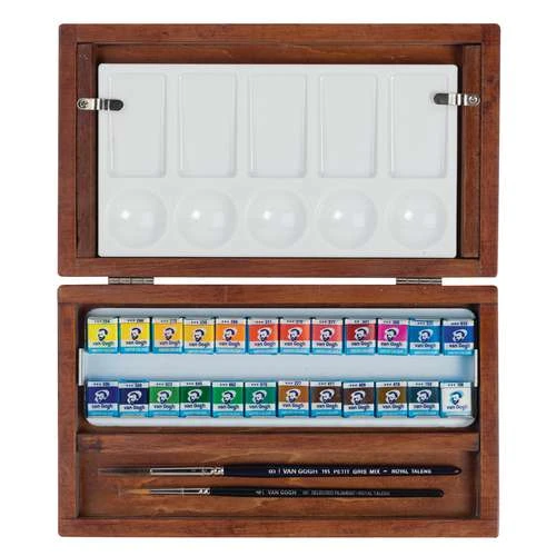 Royal Talens Van Gogh Watercolour Wooden Box Set 1 Royal Talens Van Gogh Watercolour Wooden Box Set