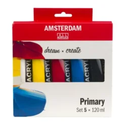 TALENS | AMSTERDAM ALL ACRYLICS Primary Set โ 5 X 120 Ml Tubes