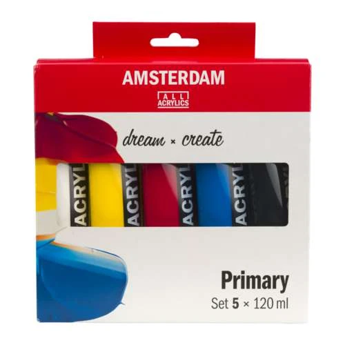 TALENS | AMSTERDAM ALL ACRYLICS Primary Set — 5 X 120 Ml Tubes 1 TALENS | AMSTERDAM ALL ACRYLICS Primary Set — 5 X 120 Ml Tubes