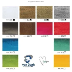 TALENS | Van Gogh Watercolour "Weihnachten" (Christmas) Pocket Box — 12 Half Pans -Golden || Pebeo || Daler-Rowney Sales Store TALENS7CvanGoghWatercolour26quot3BWeihnachten26quot3B28Christmas29PocketBoxE2809412halfpans 2