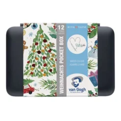 TALENS | Van Gogh Watercolour "Weihnachten" (Christmas) Pocket Box — 12 Half Pans -Golden || Pebeo || Daler-Rowney Sales Store TALENS7CvanGoghWatercolour26quot3BWeihnachten26quot3B28Christmas29PocketBoxE2809412halfpans 3