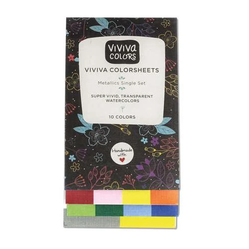 Viviva Colorsheets Watercolour Metallic Singles Set 1 Viviva Colorsheets Watercolour Metallic Singles Set