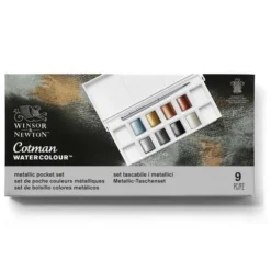 Winsor & Newton Cotman Watercolour Metallic Pocket Set 9 Winsor & Newton Cotman Watercolour Metallic Pocket Set -Golden || Pebeo || Daler-Rowney Sales Store Winsor26amp3BNewtonCotmanWatercolourMetallicPocketSet 3