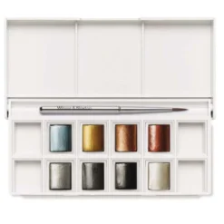 Winsor & Newton Cotman Watercolour Metallic Pocket Set 11 Winsor & Newton Cotman Watercolour Metallic Pocket Set -Golden || Pebeo || Daler-Rowney Sales Store Winsor26amp3BNewtonCotmanWatercolourMetallicPocketSet 5